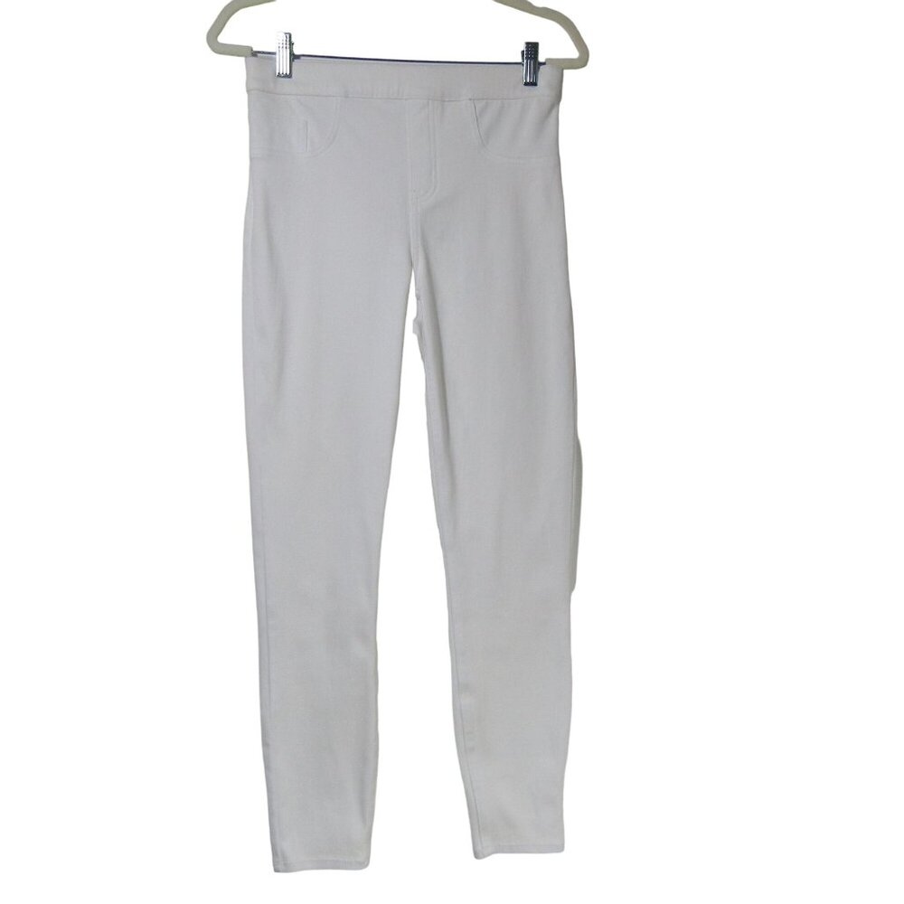 SPANX Jean-Ish White Jegging Pants Ankle Pull On Shaping Tummy Control M 20018-R